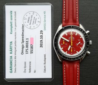 Vintage Omega Speedmaster Chronograph Michael Schumacher Ferrari Red Nos