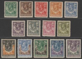 Northern Rhodesia 1925 King George V Set To 5sh Sg1 - 14 Cat £200 Toned