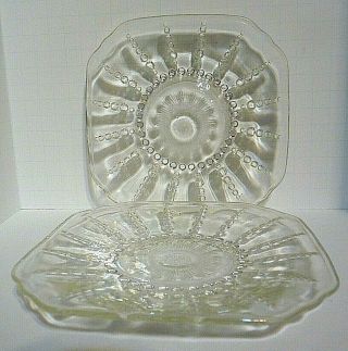 Anchor Hocking Oyster And Pearls Bread And Butter Plates Set Of 2 Clear