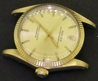Rolex 6551 Oyster Perpetual 14k Gold Elegant 30mm Automatic Midsize Watch
