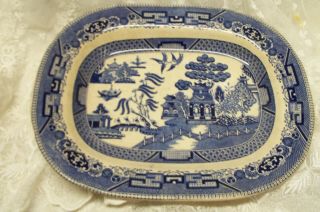 Antique Buffalo Pottery Antique Blue Willow 1911 10 " Platter