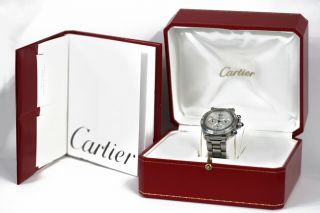 Cartier Pasha Automatic Chronograph 2113 Mens Watch,  38mm,  W/ Box