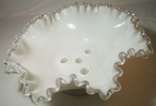 Fenton White Milk Glass (wmg) : Silvercrest 4 - Hole Epergne Bowl 12 - Inch: Exc: Nr