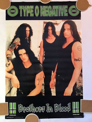 Rare Type O Negative 1996 Vintage Brothers In Blood Poster