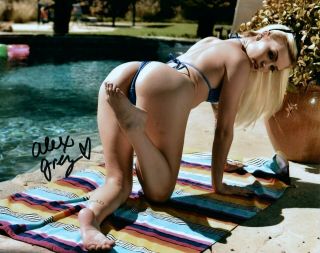Alex Grey In A Black Bikini Sexy Signed 8x10 Photo Adult Model Proof 236