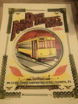 Dave Matthews Band Poster Tampa 2009