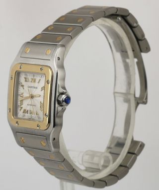 Cartier Santos Galbee Two - Tone Steel 18k Gold Chronograph Date 29mm Watch 2319 2