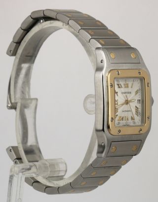 Cartier Santos Galbee Two - Tone Steel 18k Gold Chronograph Date 29mm Watch 2319 3