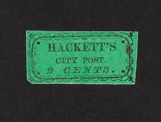 Allan Taylor Bogus Hackett’s City Post 2 Cents Type 2 Carrier Stamp