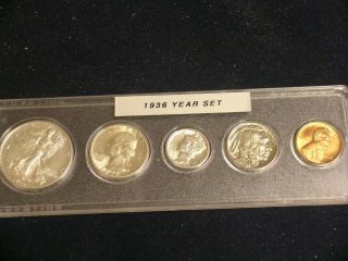 1936 - P Very Choice Au/bu Philadelphia Year Set - 5 - Coin Set 36p33