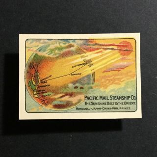 Poster Stamp Usa 1915 Pacific Mail Steamship Hawaii Japan Ship • Cinderella