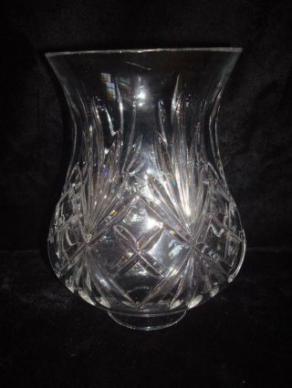 Lovely Cut Crystal Glass Shade Candle Lamp Lighting 7.  5 " Tall 2.  25 " Base