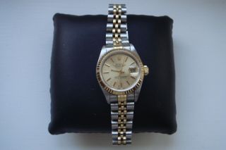 Pre Owned Ladies Rolex Oyster Perpetual Datejust 18ct Yellow Gold & Steel 69173