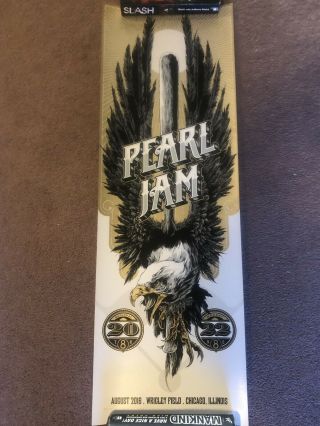 Pearl Jam Ken Taylor Wrigley Field Chicago 2016 Show Edition Poster.