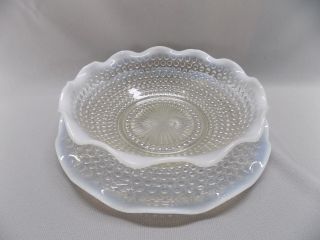 Anchor Hocking Moonstone Opalescent Sandwich Plate,  Bowl