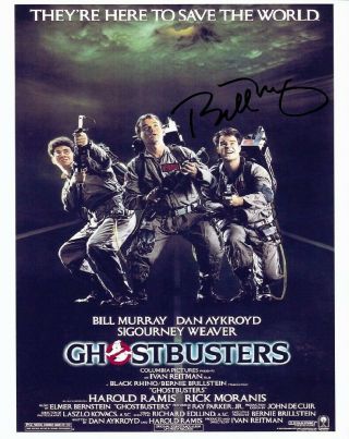 Bill Murray Hand - Signed Ghostbusters 8x10 Authentic W/ Classic Comedy Poster