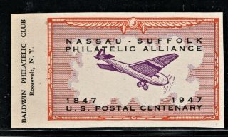 Hick Girl Stamps - U.  S.  Cinderella Stamps 1947 Nassau - Suffolk V158