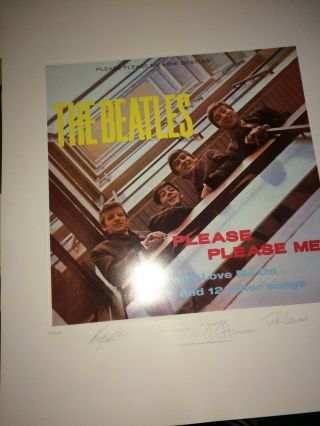 The Beatles " Please Please Me " Apple Lithograph Art Print 2/9800 Low