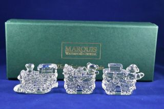 Marquis By Waterford Crystal The Christmas Train Set Of 3 Made Germany