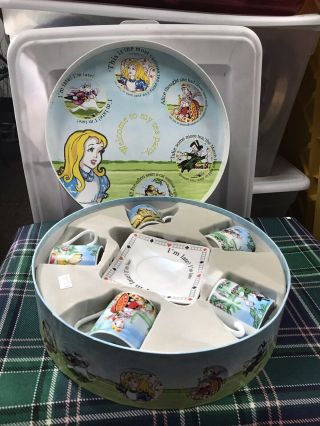 Alice In Wonderland Tea Party Set (5) 3oz Expresso Cups Saucers Paul Cardew.