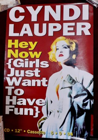 Outrageously Rare Cyndi Lauper Poster 1994 Hey Now Girls