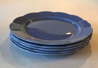 5 - W S George Petalware Blue Dinner Plates