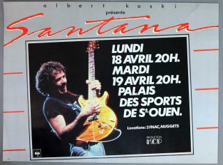 Santana - Rare Vintage Paris 1983 " Shangó " Concert Poster