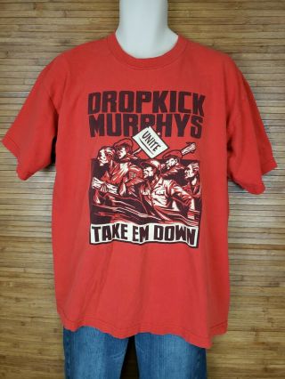 Dropkick Murphys Red Graphic Unite Take Em Down T - Shirt Mens Size Xl