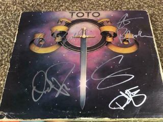 Toto Group Signed Autographed Debut Record Album Lp Lukather Kimball Porcaro