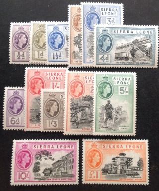 Sierra Leone 1956 Full Set Of 13 Stamps Mnh