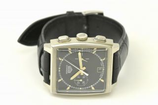 Authentic Tag Heuer Monaco CS2110 Wrist Watch Men Automatic Black Silver Limited 3