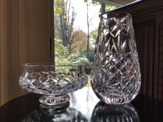 Waterford Irish Crystal 7 " Vase & Footed Bowl / Made In Ireland