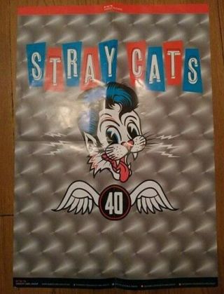 Stray Cats 40 Poster 24 " X 16.  5 " Brian Setzer Lee Rocker Slim Jim Phantom