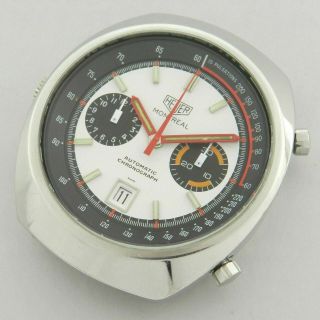 Heuer Montreal Automatic Chronograph Vintage Watch 100 1972 Cal.  12