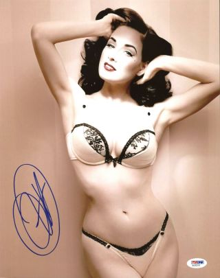 Dita Von Teese Sexy Authentic Signed 11x14 Photo Autographed Psa/dna Aa20219