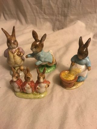 Set Of Four Royal Albert Beatrix Potter Figurines - Peter Rabbit And More