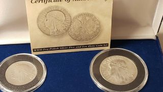 Set Of 2 Poland Queen Jadwiga Silver Coins A 10 Zloty 1932,  And A 5 Zloty 1933