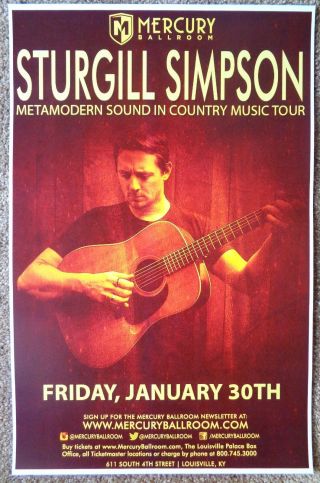 Sturgill Simpson 2015 Gig Poster Louisville Kentucky Concert