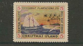 Cocoanut Plantation 1920s " Christmas Island " Local Post Stamp