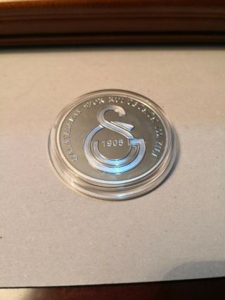 Turkey 2005 20 Ytl 100th Ann.  Of The Galatasaray Sports Club Silver Comm.  Coin
