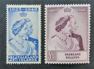 Nystamps British Falkland Islands Stamp 99.  100 Og H $112