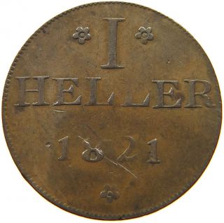 German States 1 Heller 1821 Frankfurt Rs 329