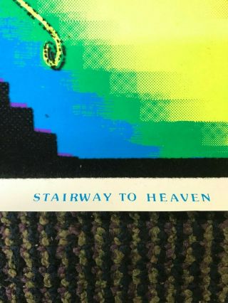 Vintage NOS Blacklight Poster Stairway To Heaven Led Zeppelin Bright Rainbow 2