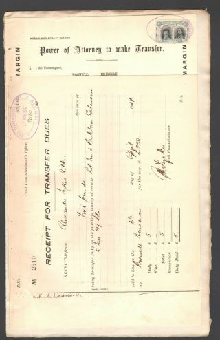 1917 Rhodesia - Deeds,  Power Of Attorney,  Dues 1sh Double Head 17th Apr 1917