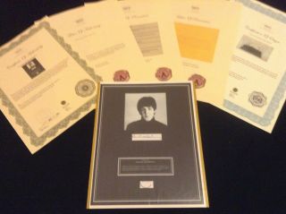 Authentic Beatles Paul Mccartney Hair Lock W Photo Certified Papers