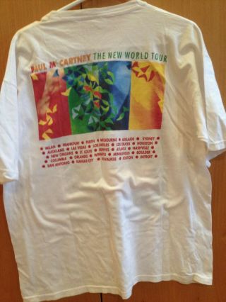 Paul Mccartney The Beatles Vintage The World Tour T Shirt 1993