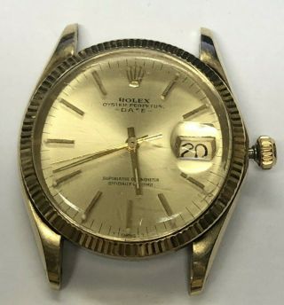 Rolex Date 1503 Men Solid 14k Yellow Gold Watch