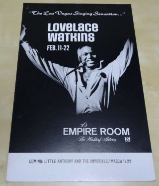 Lovelace Watkins Little Anthony Imperials Cardboard Boxing Style Concert Poster