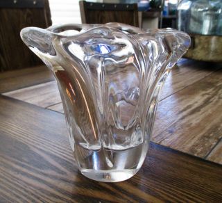 Daum France 6 " Heavy Crystal Art Vase Euc