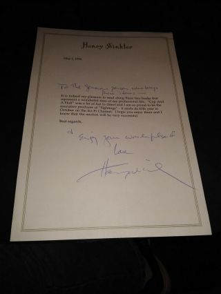 Henry Winkler The Fonz Signed Letter Happy Days Autograph